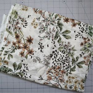 Floral/animal print cotton voile, 1 yard